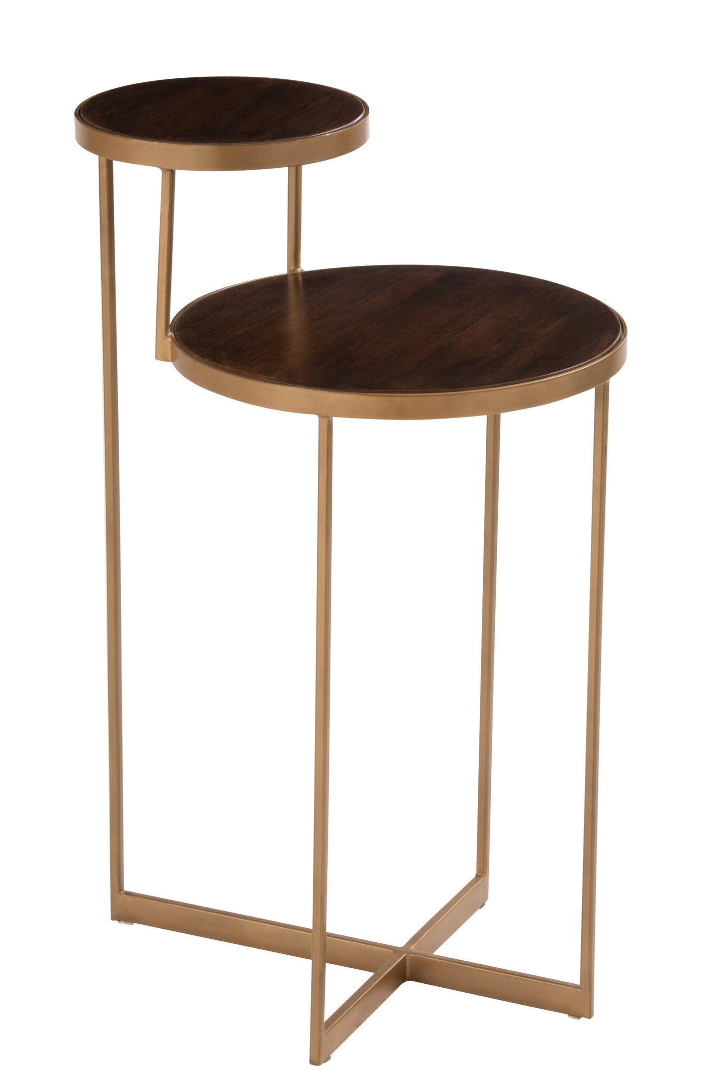 SIDE TABLE RAFI 2LEVELS IRON/MANGO WOOD GOLD/DARK BROWN