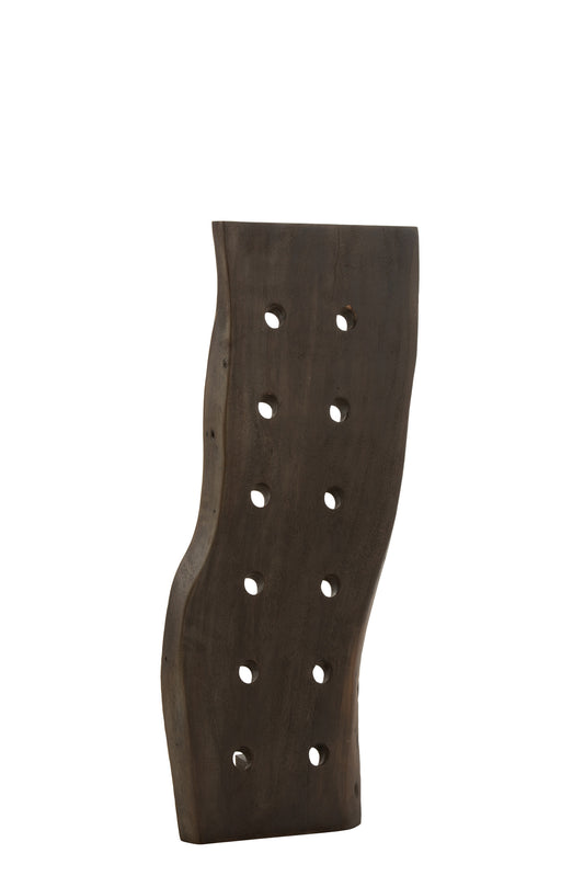 WINE BOTTLE HOLDER 12 BOTTLES IRREGULAR MANGO WOOD DARK BROWN