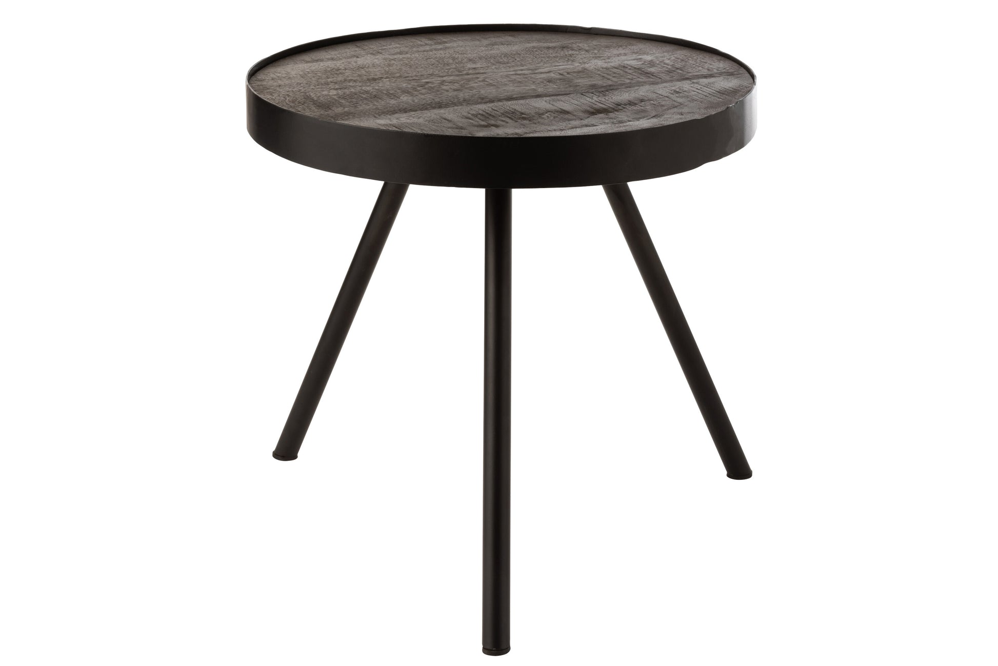 SIDE TABLE FIEN HIGH MANGO WOOD IRON DARK BROWN BLACK