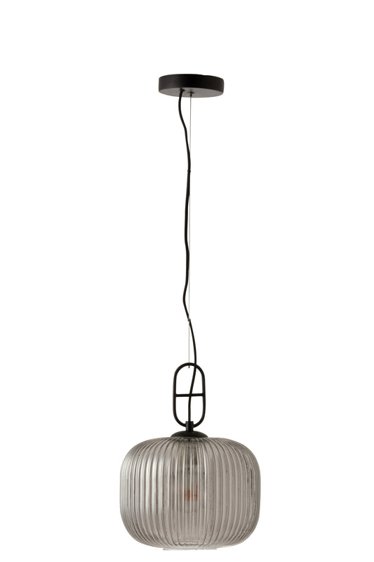 HANGLAMP YUFO GLASS/MARBLE GREY/BLACK