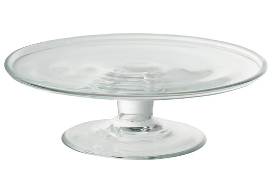 CAKE PLATE ROUND GLASS TRANSPARENT 25X25X9CM