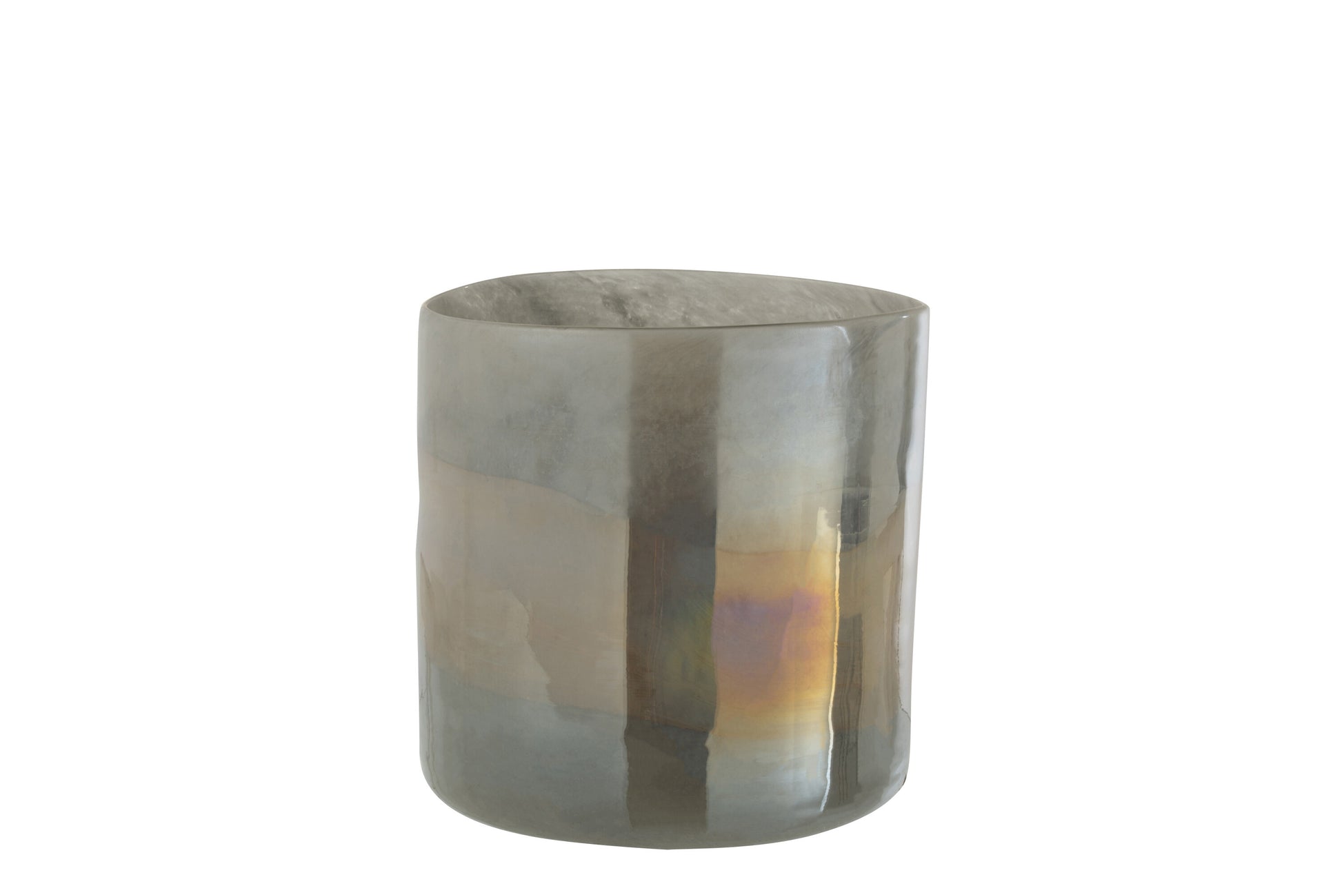 VASE LEO CYLINDER GLASS GREY