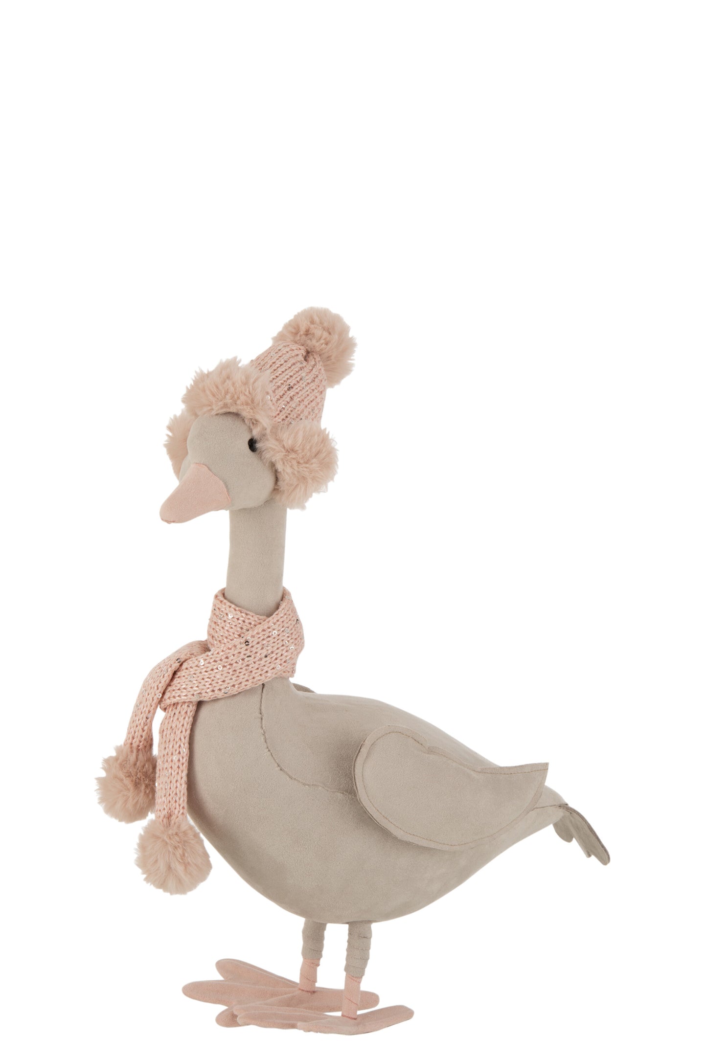 DUCK STANDING DECO TEXTILE PINK LARGE