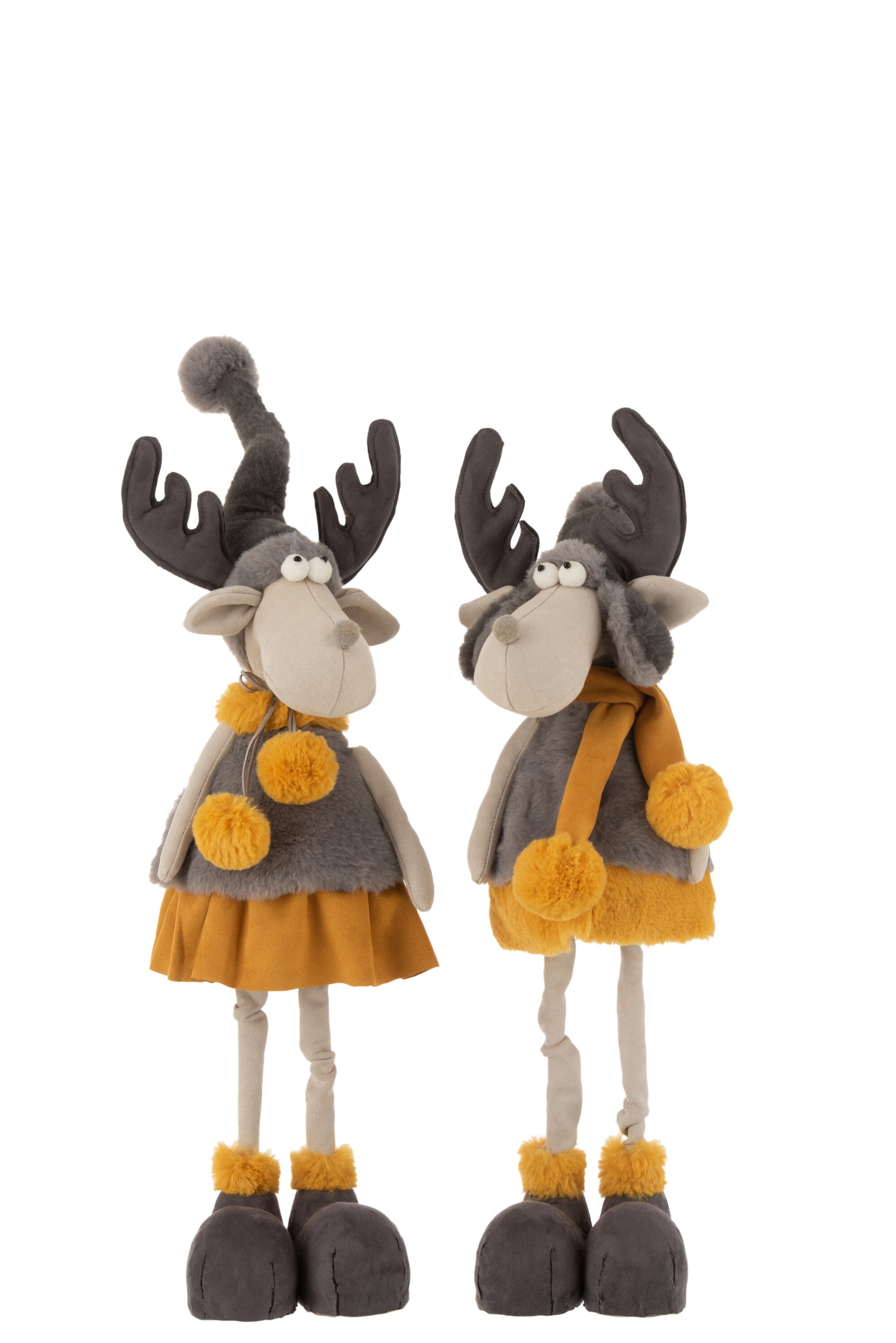 ELK STANDING DECO TEXTILE OCHRE/GREY ASSORTMENT OF 2