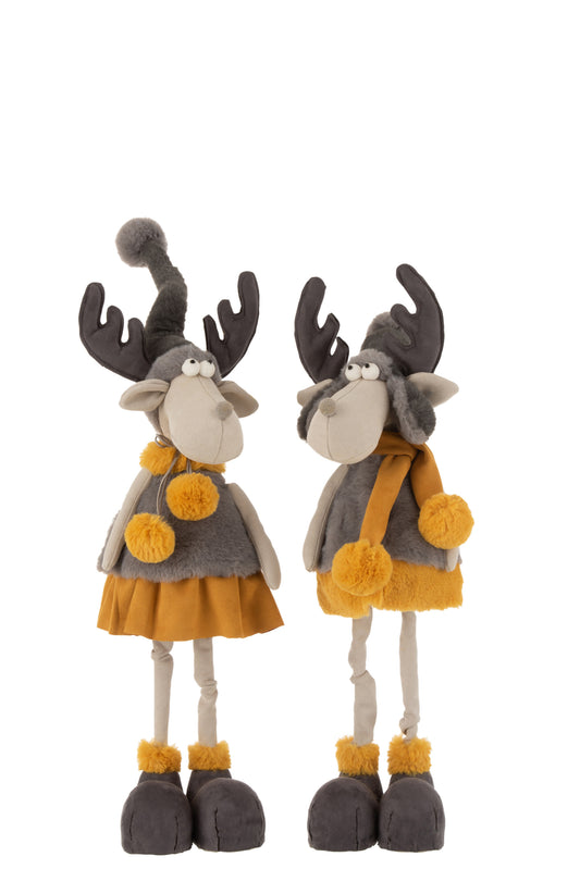 ELK STANDING DECO TEXTILE OCHRE/GREY ASSORTMENT OF 2