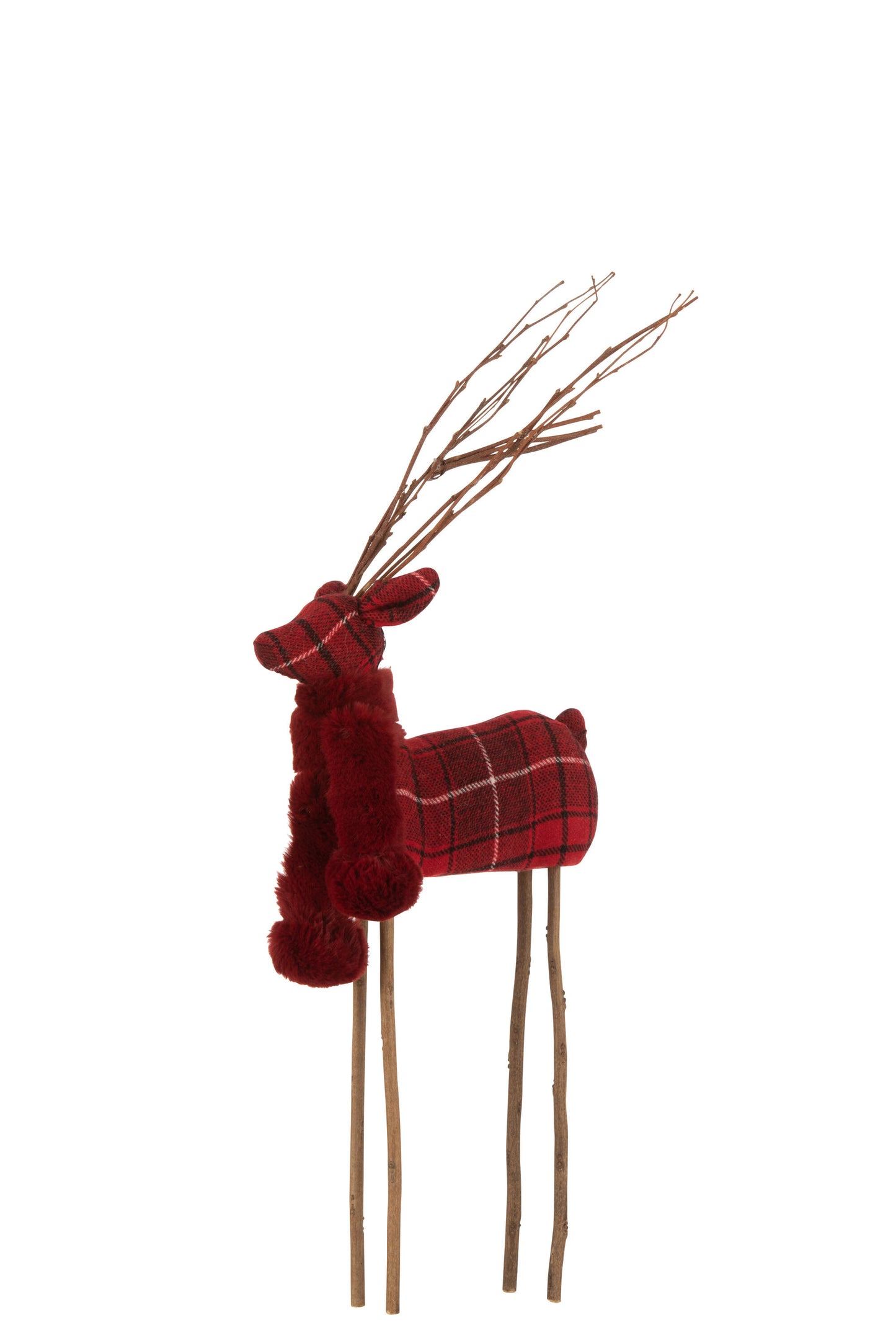 DEER STANDING DECO TEXTILE RED SMALL