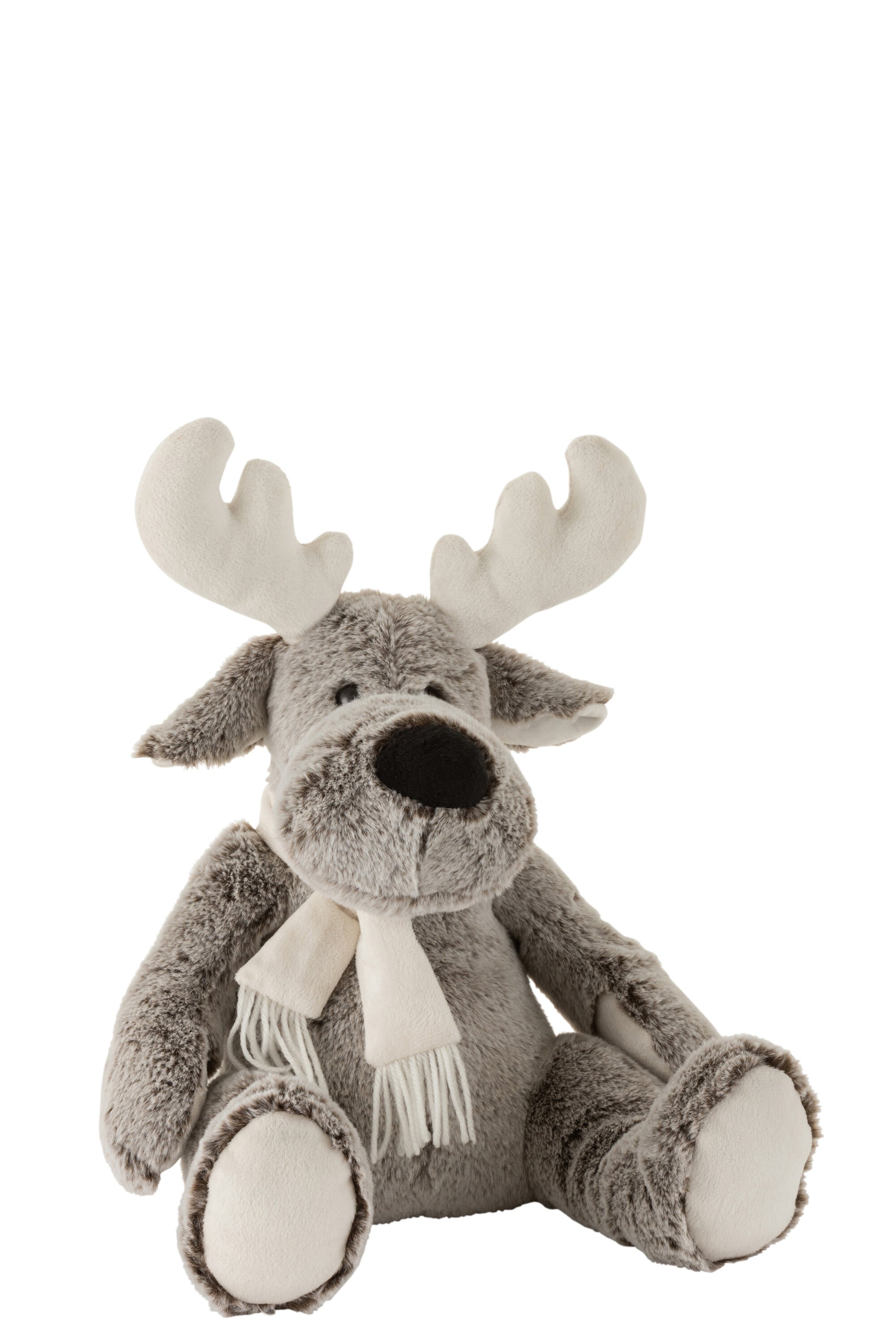 ELK+SCARF PLUSH GREY/WHITE MEDIUM