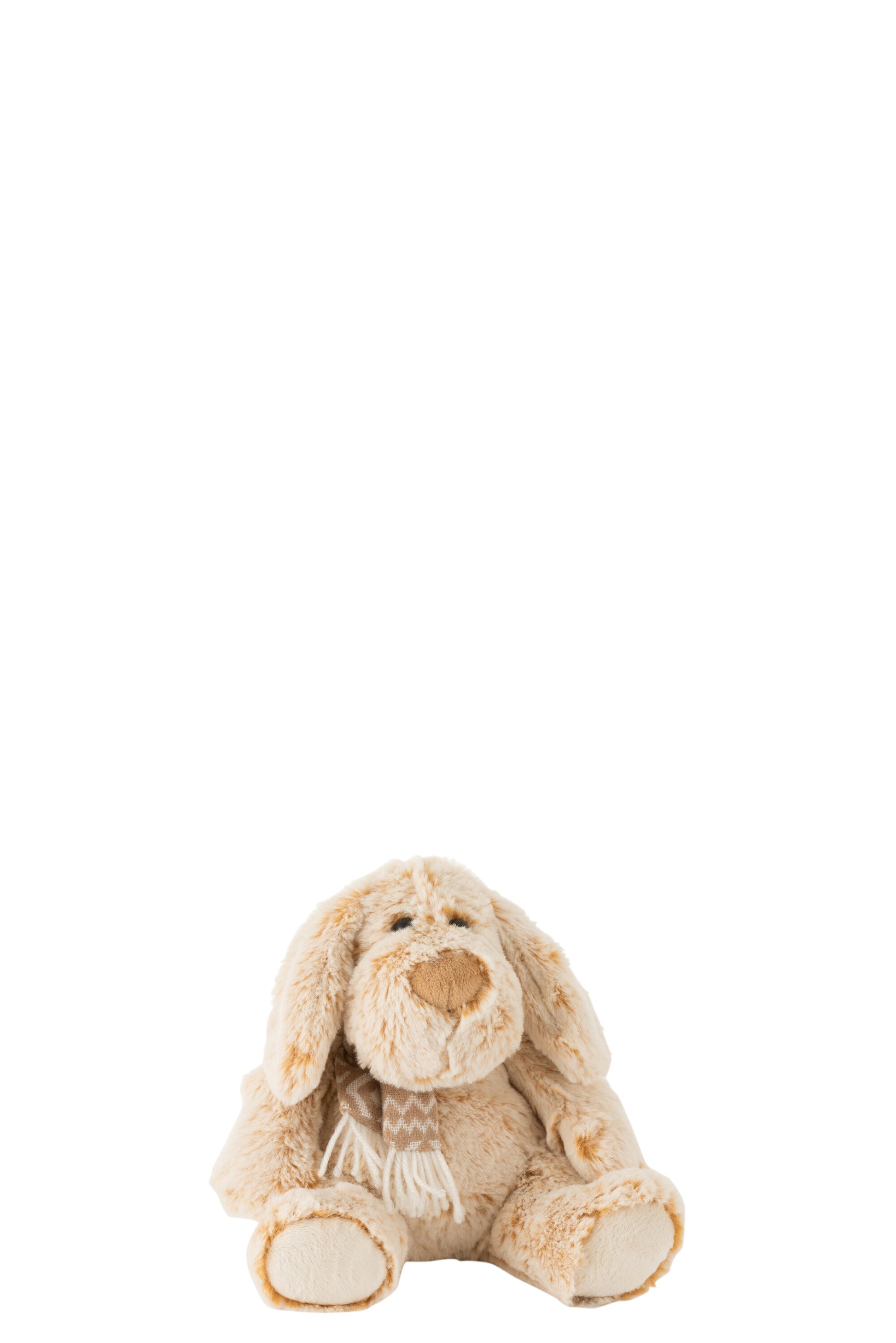 DOG+SCARF PLUSH BEIGE SMALL