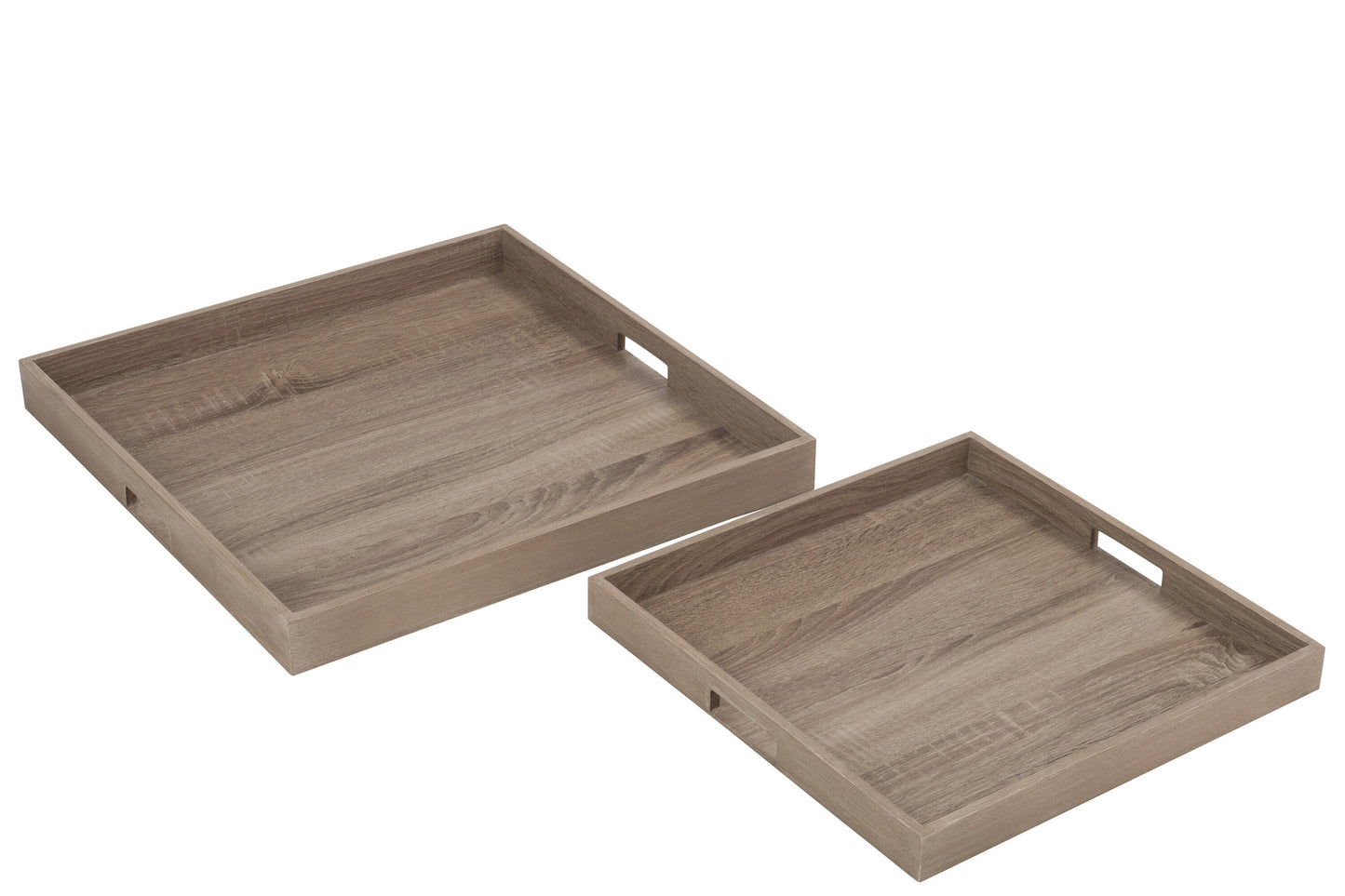 SET 2 TRAY SQUARE WOOD NATURAL