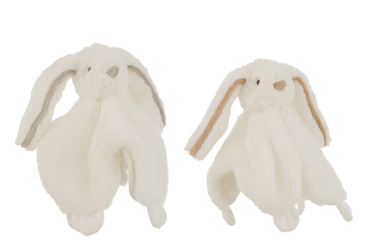 DOUDOU BUNNY PLUSH WHITE ASSORTMENT OF 2