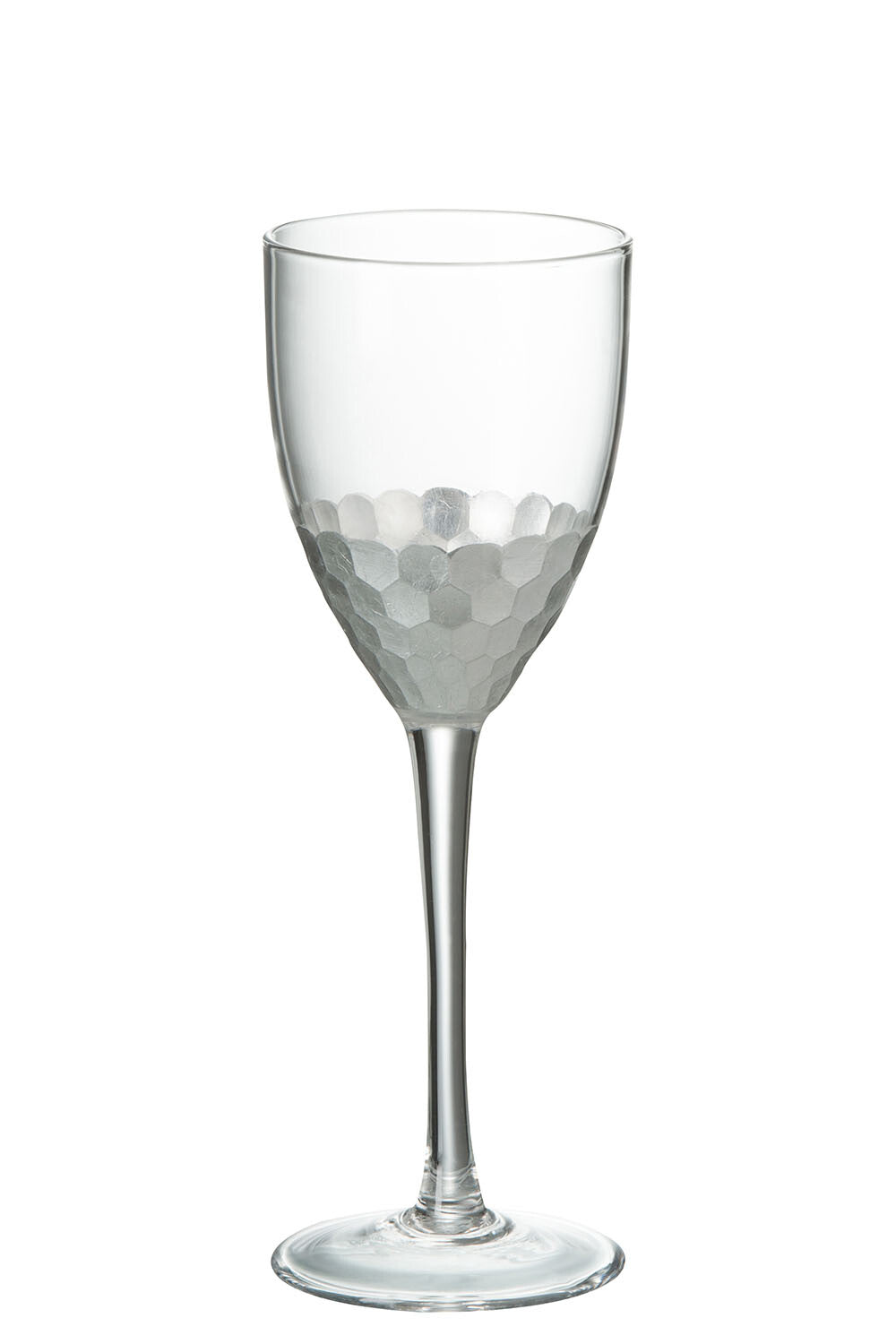 WINE GLASS WHITE GLASS TRANSPARENT/SILVER