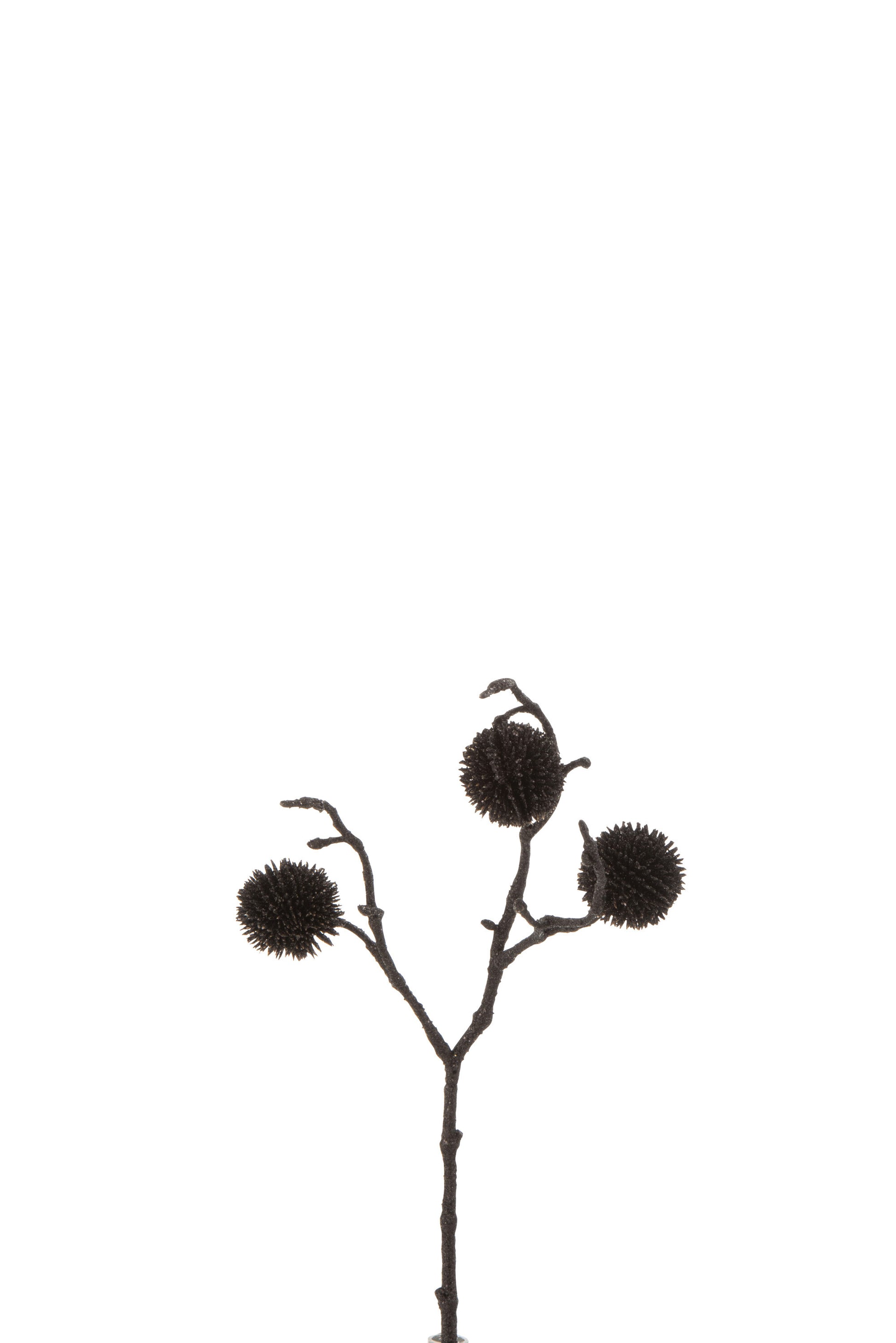 BRANCH GLOBE-THISTLE 3 PARTS GLITTER PLASTIC BLACK