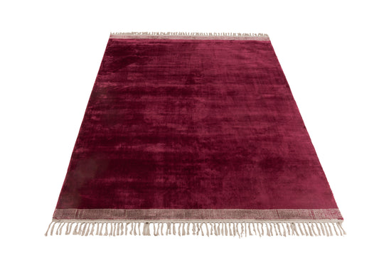 RUG TASSEL VISCOSE EGGPLANT