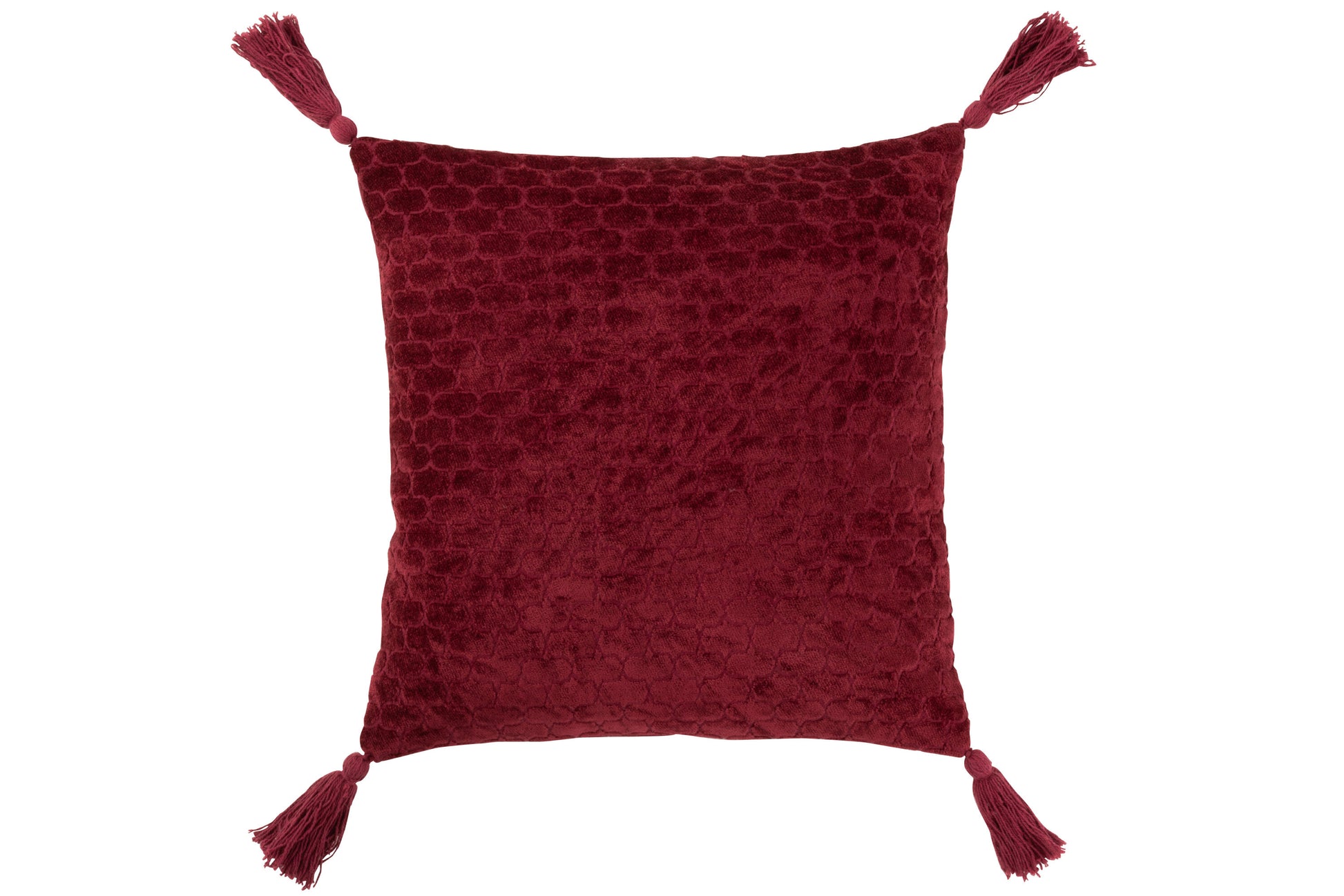 CUSHION PATTERN COTTON DARK RED