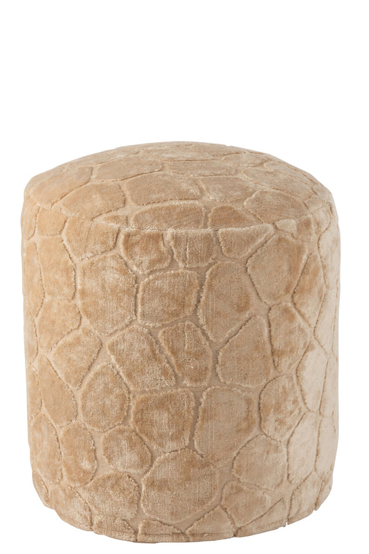 HASSOCK GIRAFFE ROUND VISCOSE BEIGE