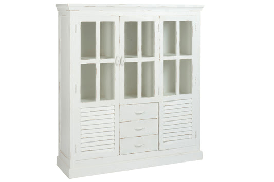 DISPLAY CLOSET 2DOOR WOOD WHITE