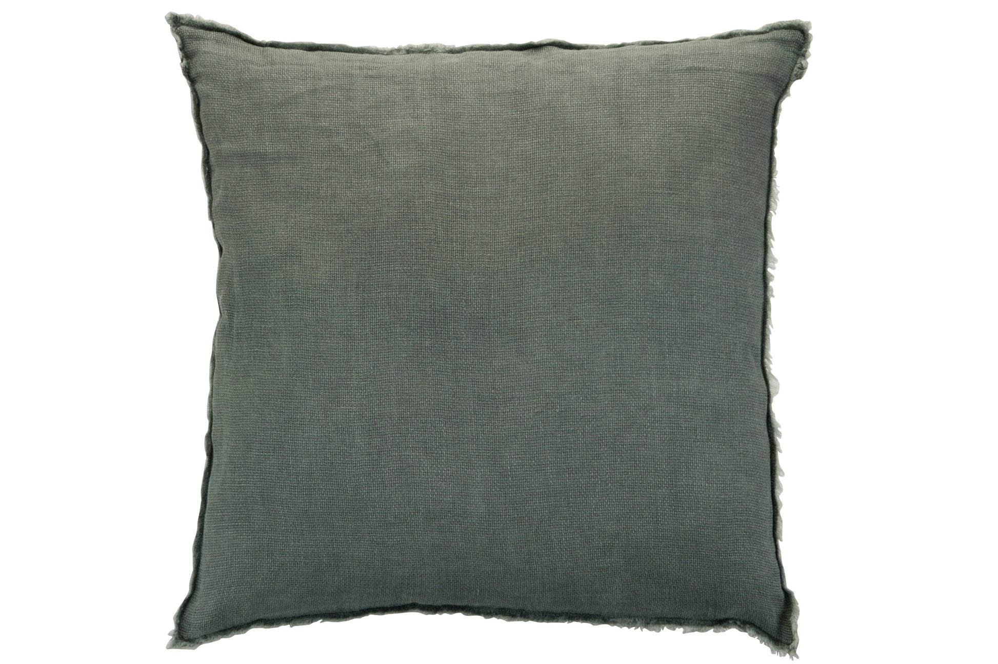 CUSHION STONEWASHED LINEN  DARK GREEN