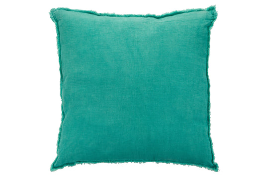 CUSHION STONEWASHED LINEN  AQUA