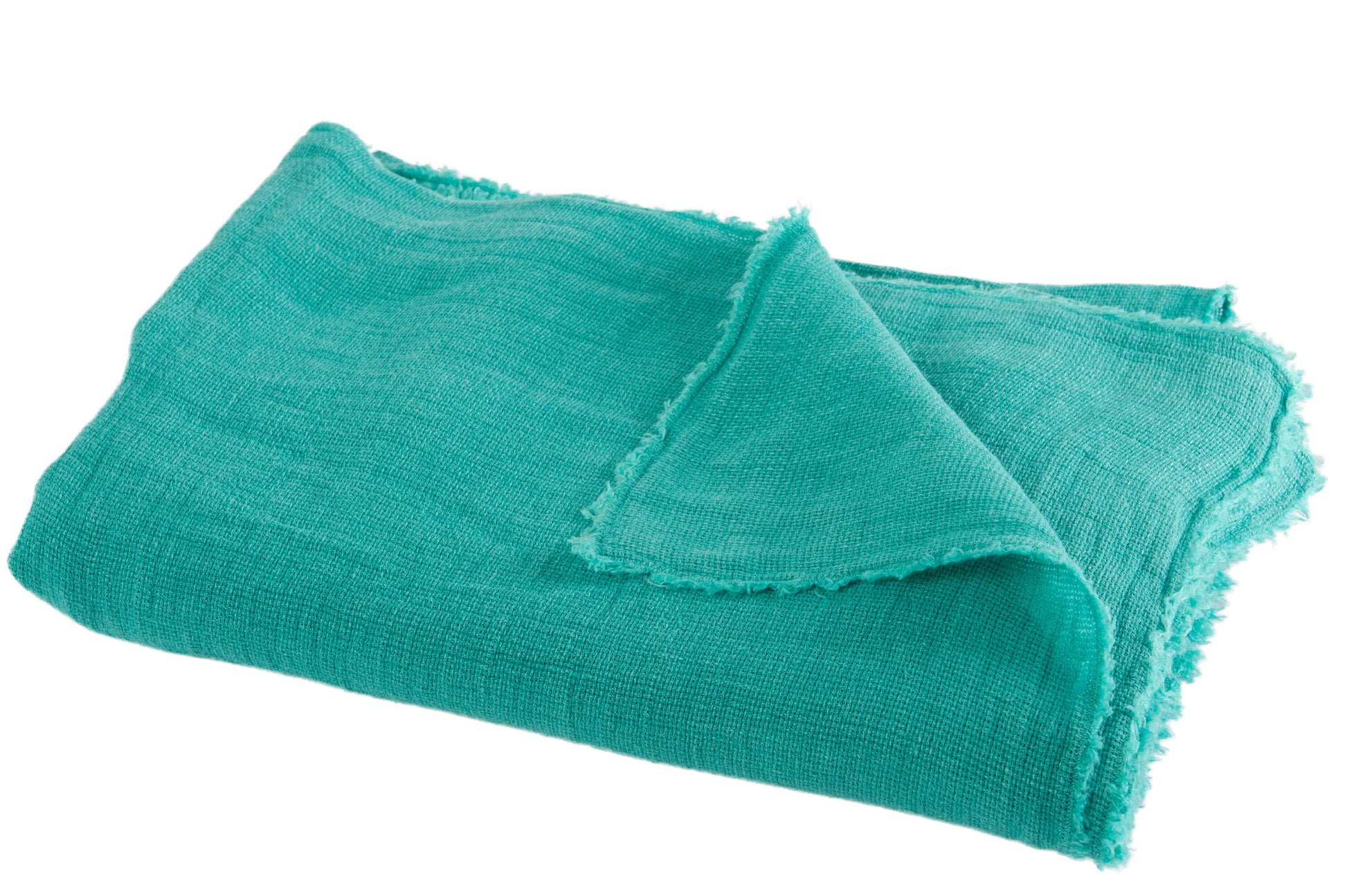 THROW STONEWASHED LINEN AQUA