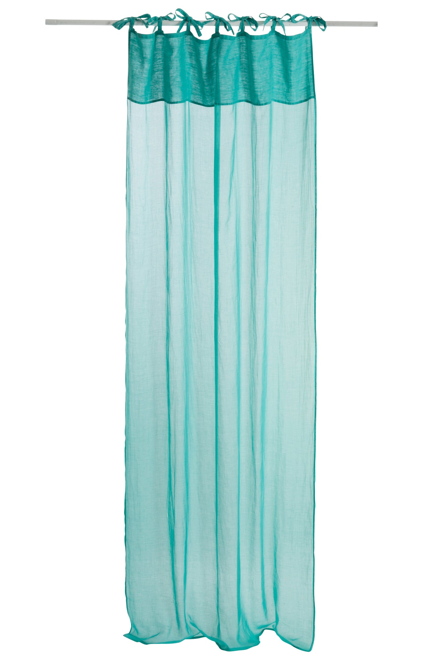 CURTAIN COTTON VOILE+LINEN AQUA