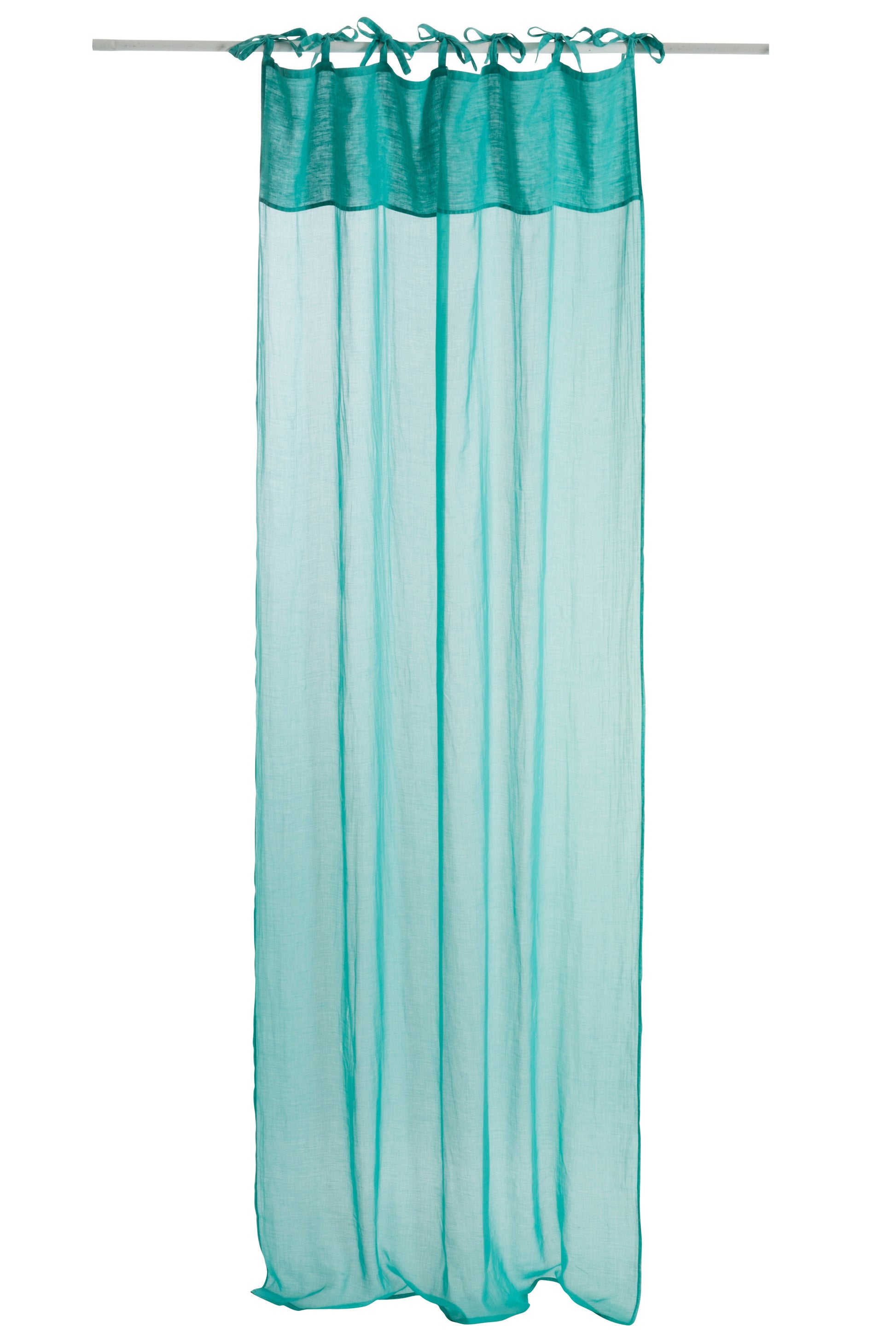 CURTAIN COTTON VOILE+LINEN AQUA