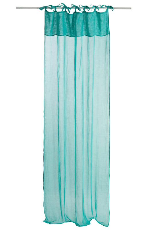 CURTAIN COTTON VOILE+LINEN AQUA