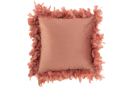 CUSHION FEATHERS POLYESTER DARK PINK