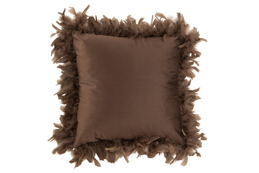 CUSHION FEATHERS POLYESTER BROWN