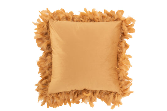 CUSHION FEATHERS POLYESTER GOLD/BROWN