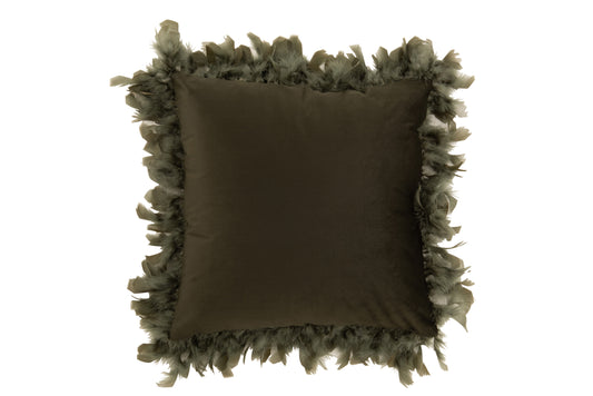 CUSHION FEATHERS POLYESTER KHAKI