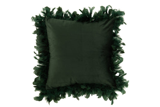 CUSHION FEATHERS POLYESTER DARK GREEN