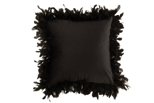 CUSHION FEATHERS POLYESTER BLACK