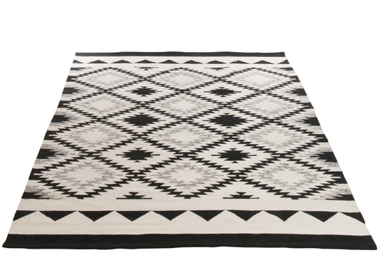 CARPET RECTANGLE ETHNIC COTTON BLACK/WHITE