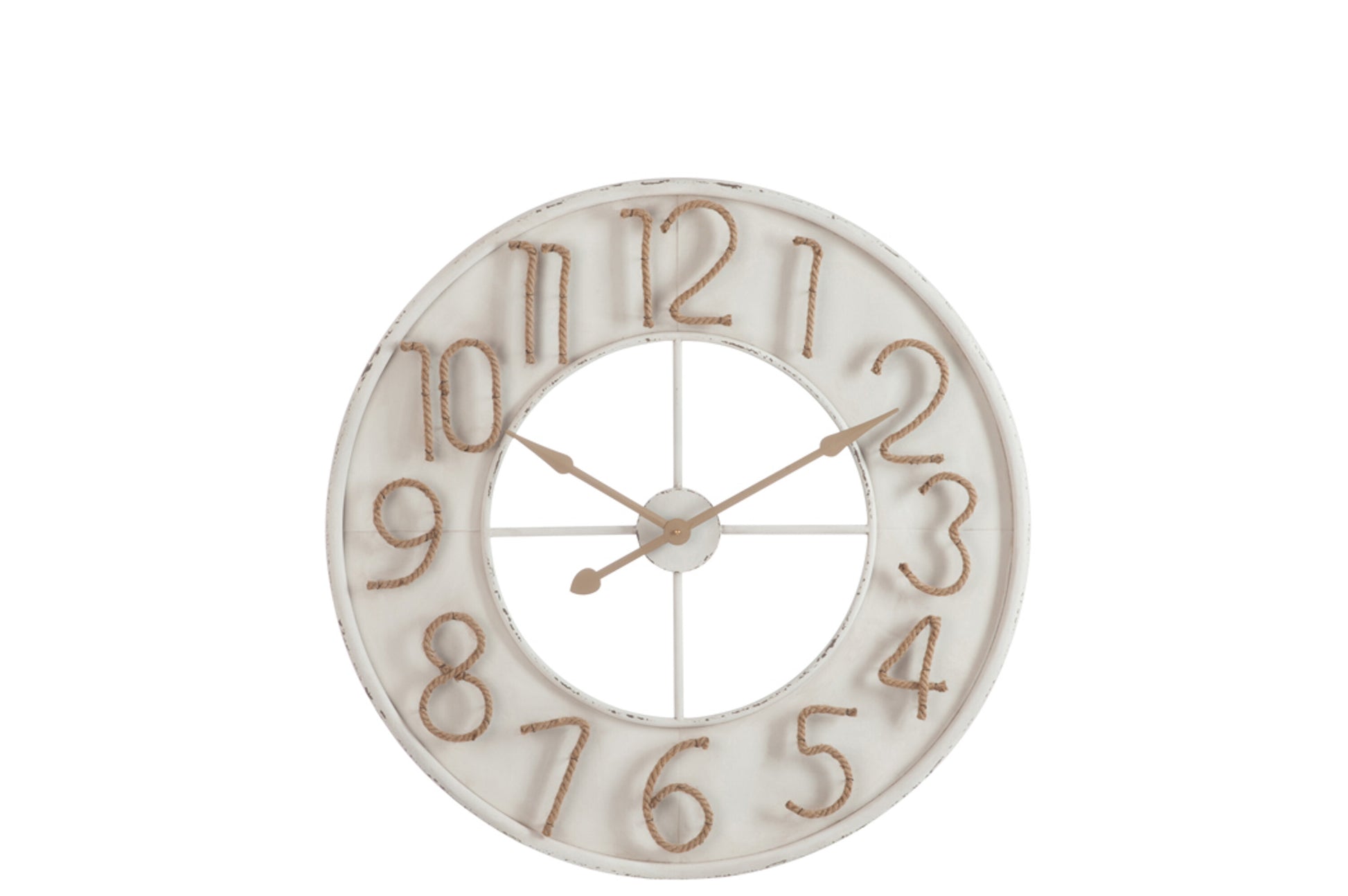 CLOCK NUMBERS JUTE METAL WHITE LARGE