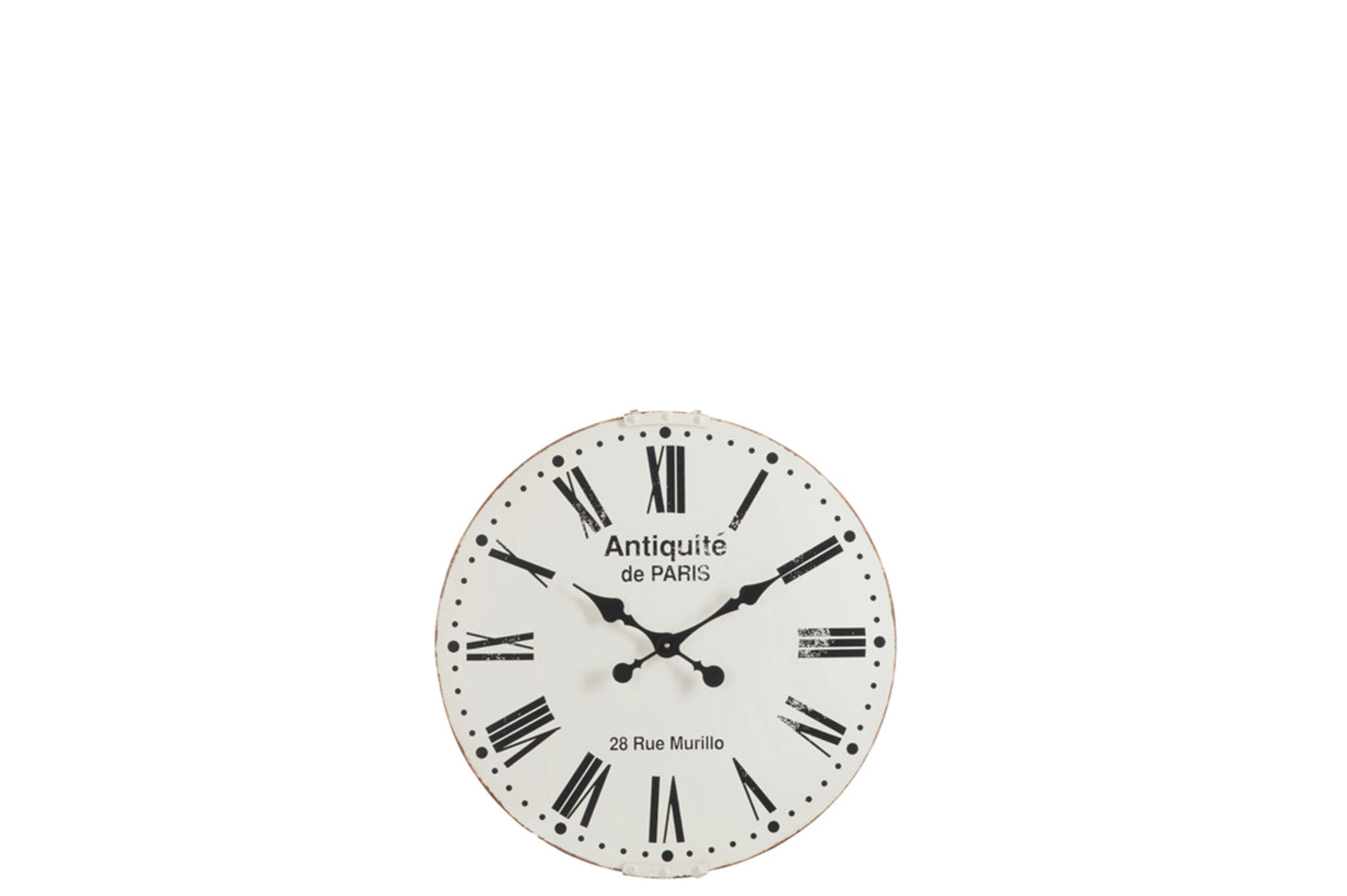 CLOCK ANTIQUITE DE PARIS METAL WHITE/BLACK SMALL