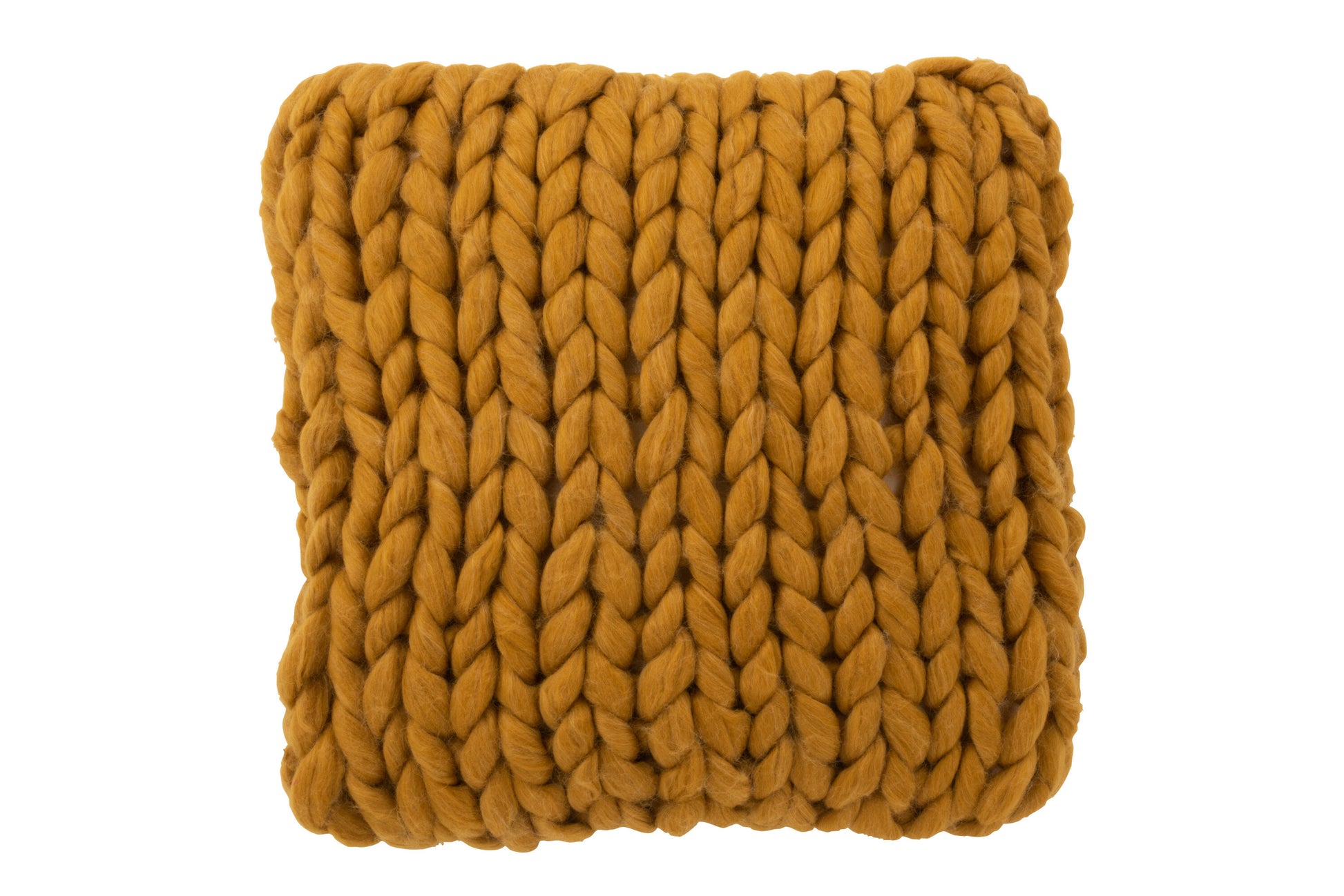 CUSHION KNITTED ACRYLIC OCHRE