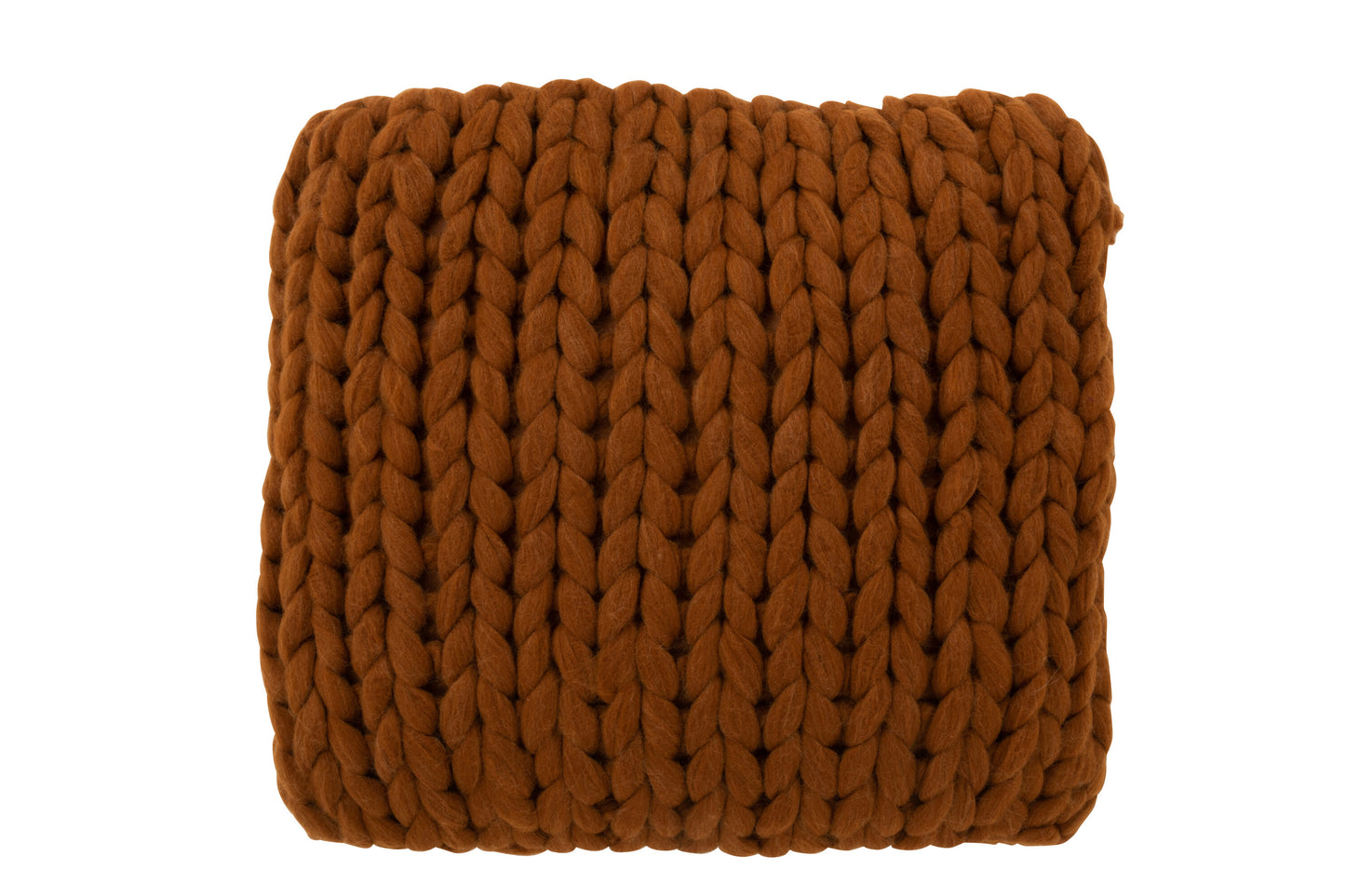 CUSHION KNITTED ACRYLIC ORANGE BROWN