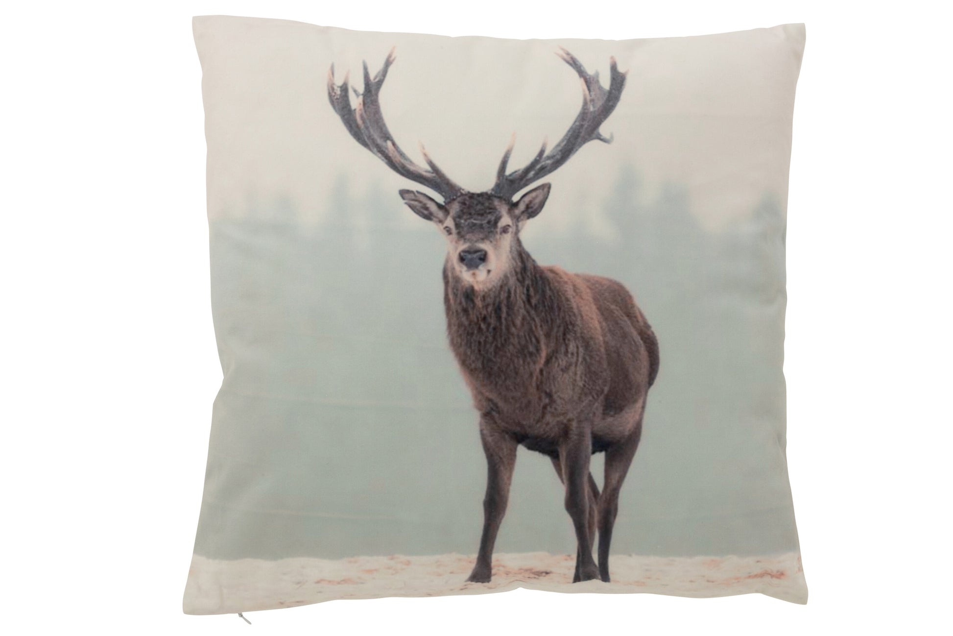 CUSHION DEER SNOW POLYESTER BROWN/WHITE