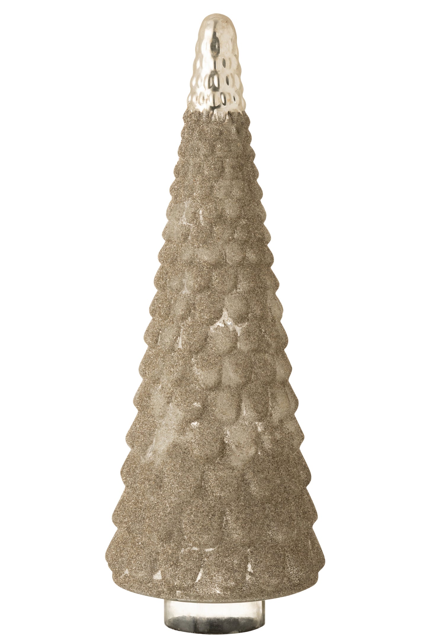 CHRISTMAS TREE FROSTY GLASS SILVER