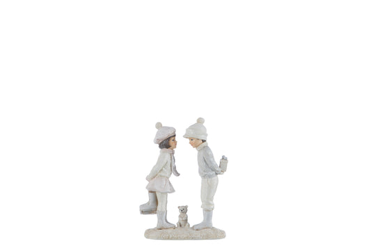 COUPLE BOY GIRL SNOW POLY WHITE/LIGHT PINK