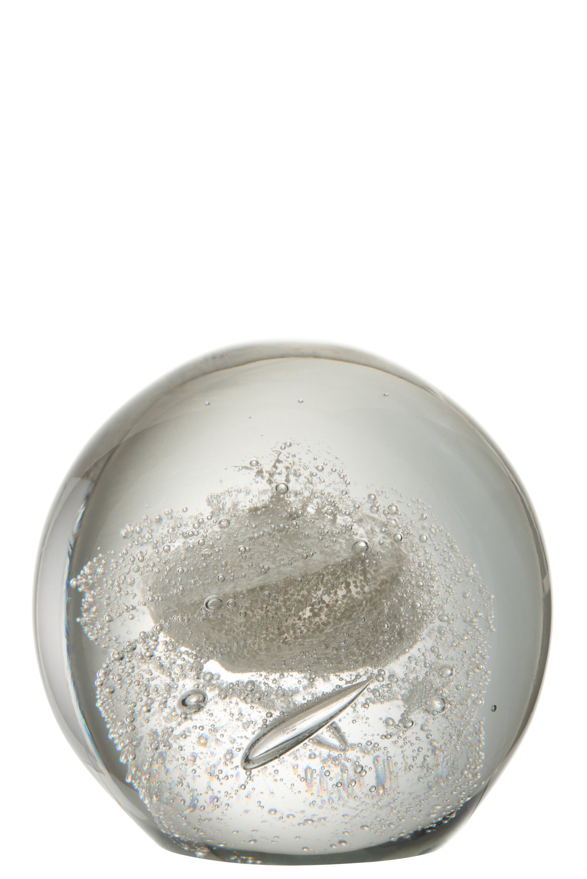 PRESSE-PAPIER BULLES VERRE ARGENT EXTRA LARGE