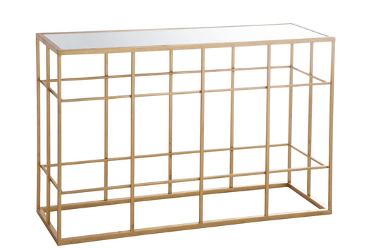 CONSOLE BARS METAL/GLASS GOLD