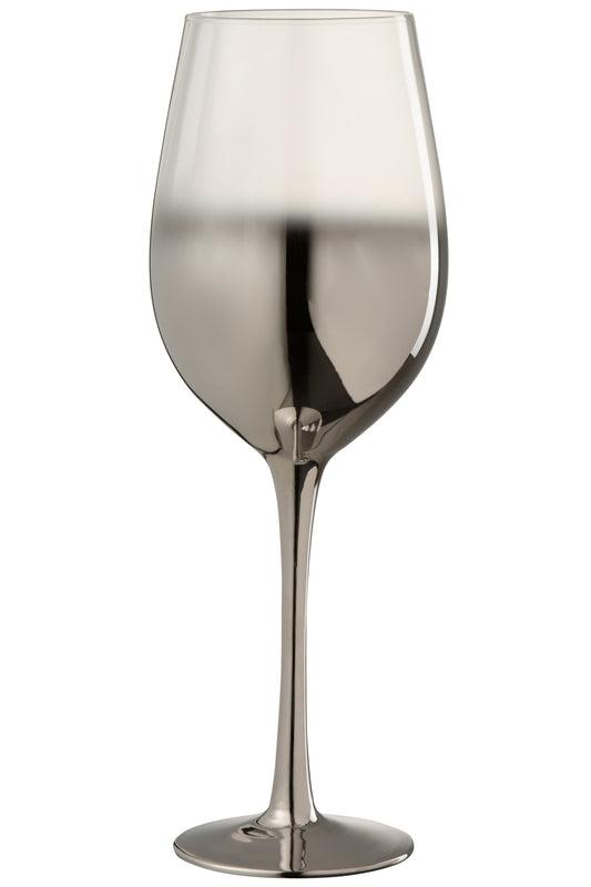 DRINKING GLASS ON BASE WINE FADE GLASS SILVER/TRANSPARENT