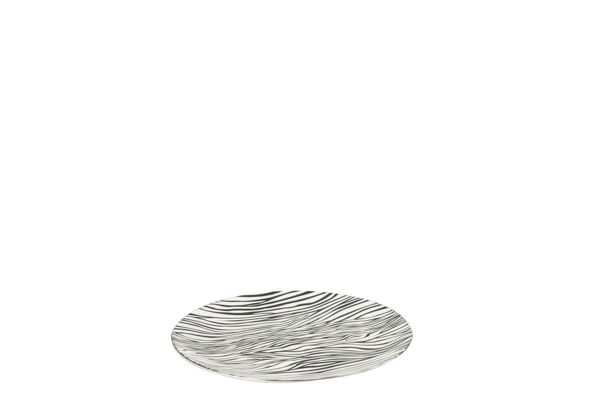 PLATE ZEBRA PORCELAIN BLACK/WHITE SMALL