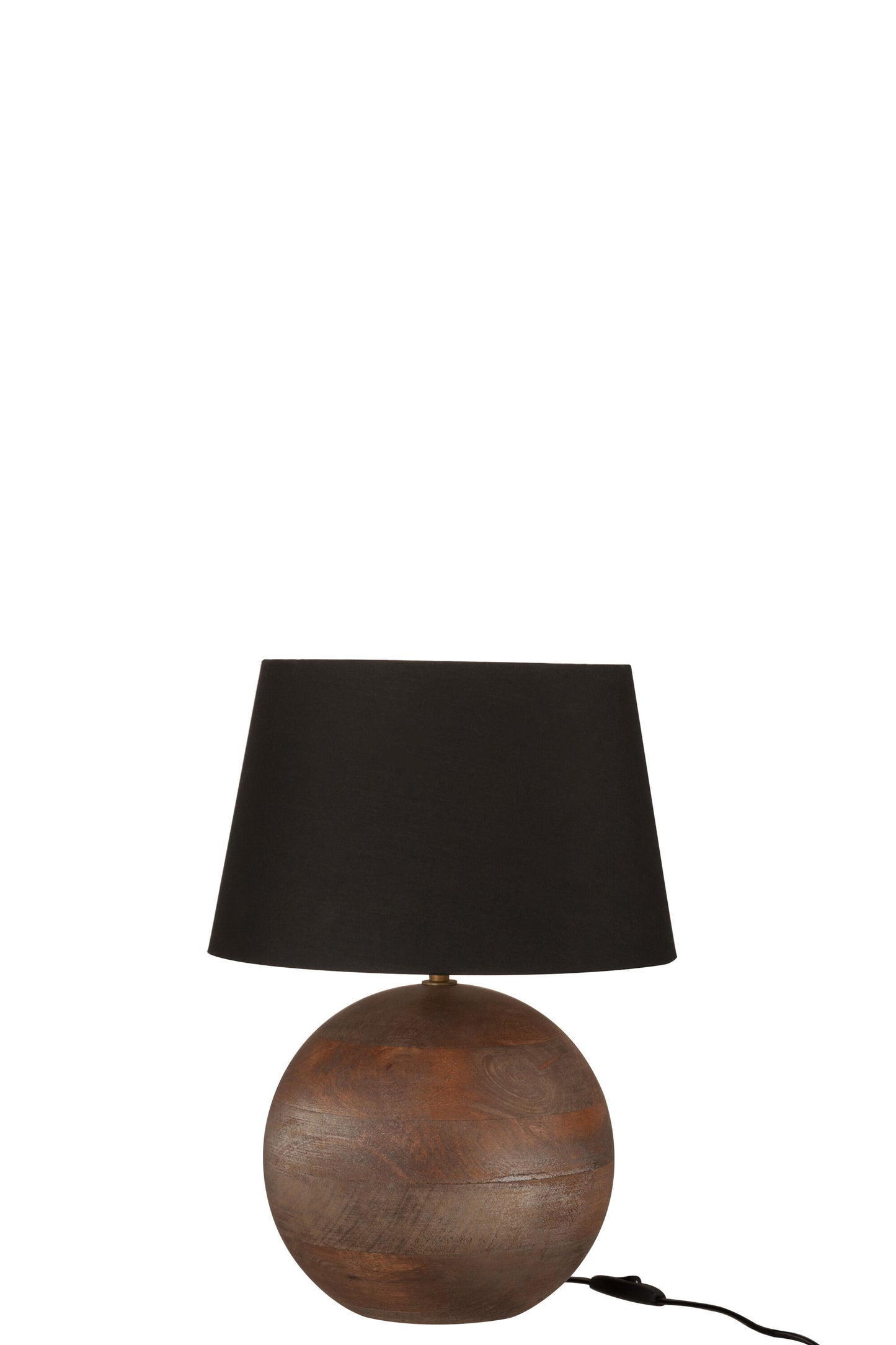 LAMPFOOT +SHADE BALL NEPAL WOOD DARK BROWN S