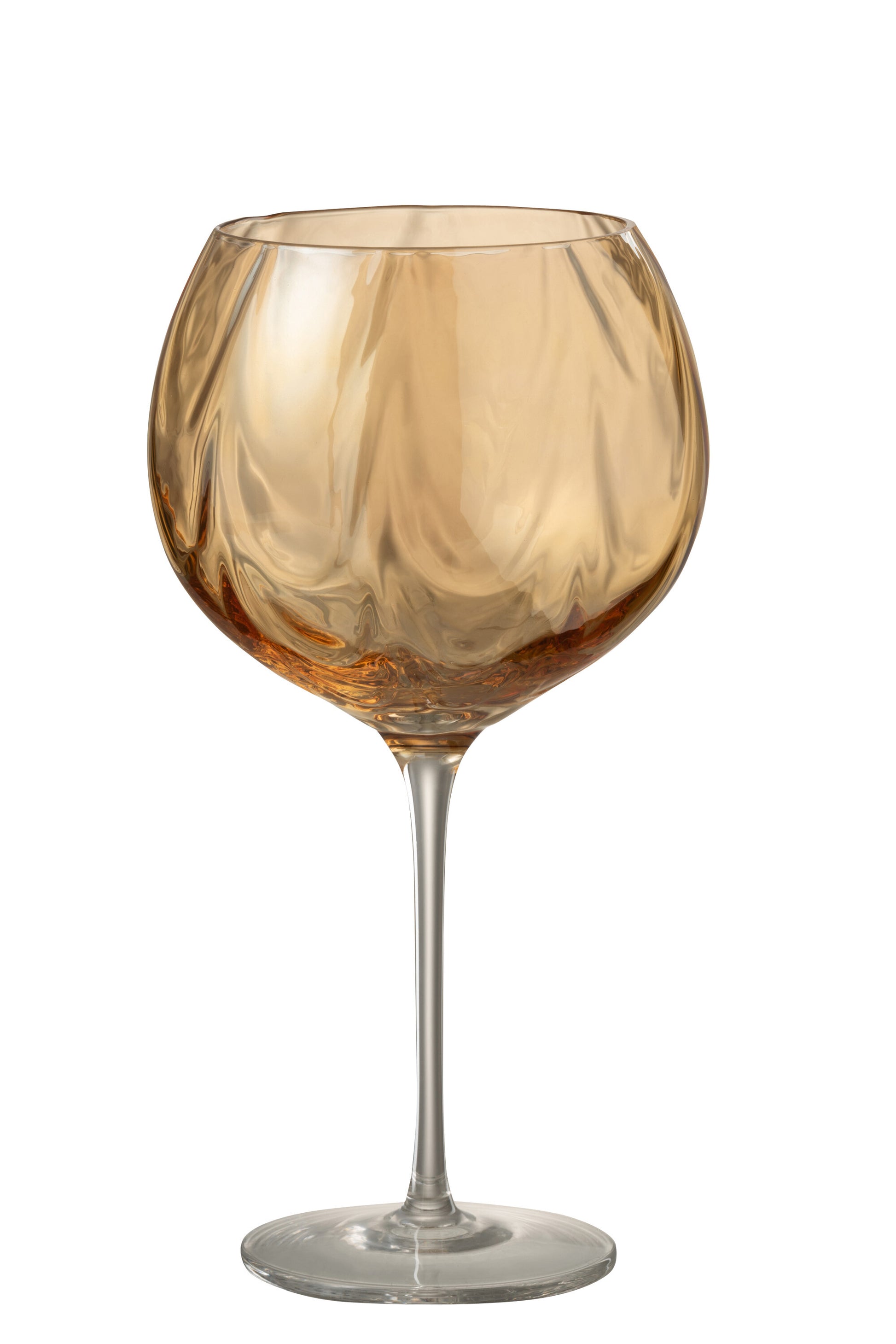 WINE GLASS IRREGULAR GLASS AMBER