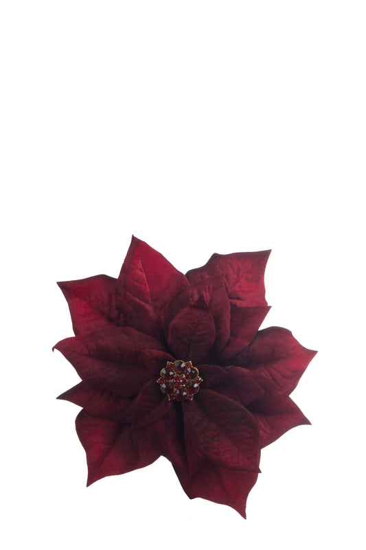 POINSETTIA CLIPS PLASTIC DEEP RED S