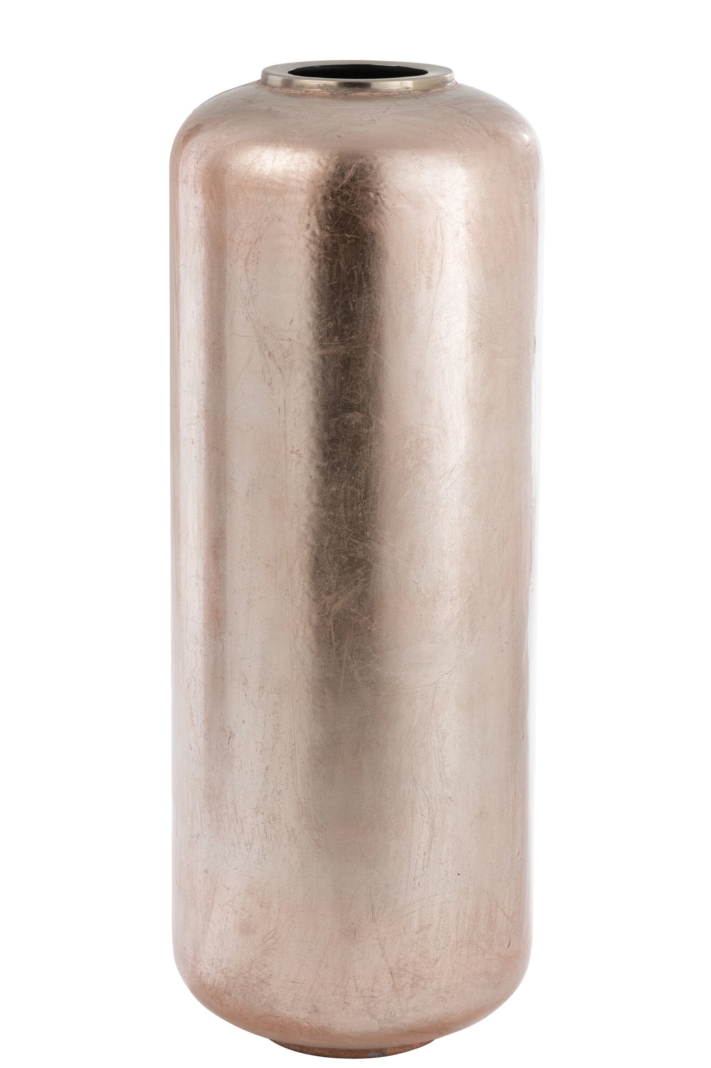 VASE CYLINDER METAL LAQUER LIGHT PINK LARGE