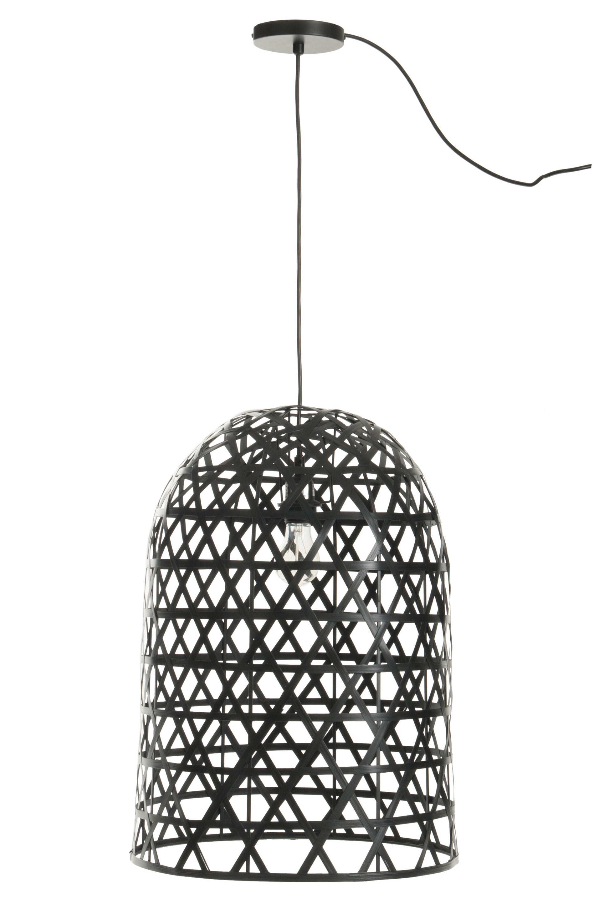 HANGING LAMP CYLINDER BAMBOO BLACK