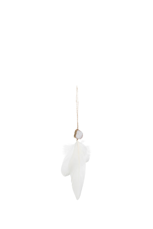 HANGER FEATHERS+STONE WHITE